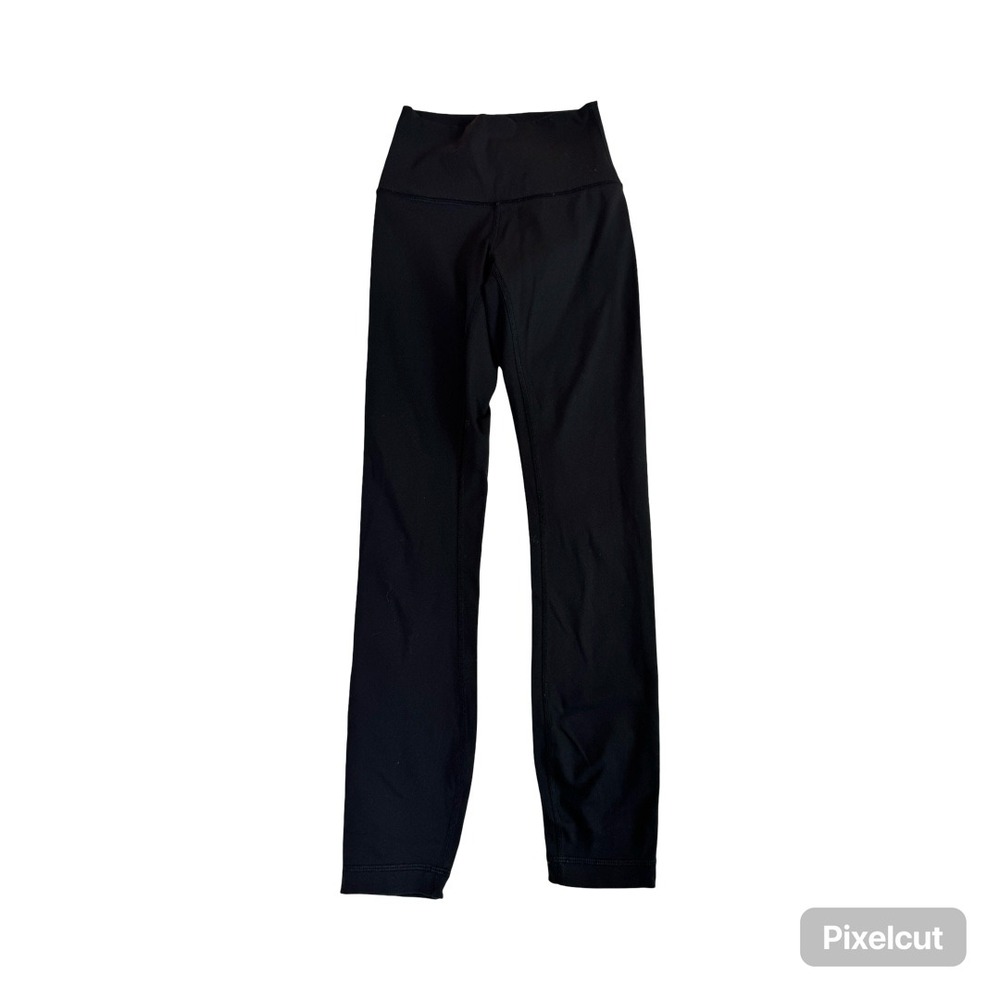 Lululemon High Rise Leggings Black Size 0 Athletic Yoga Pants 25" wunder unders - Picture 2 of 5